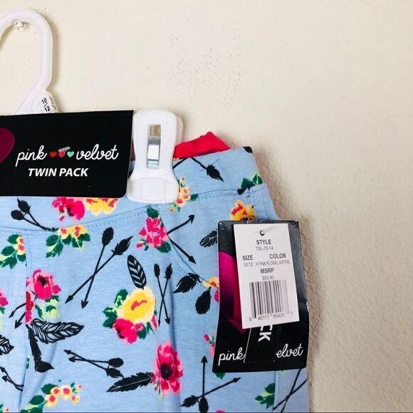 NWT Set of 2 Pink Velvet Girls Leggings 10 - Picture 4 of 6